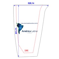 PARABRISA LATERAL ESQUERDO INFERIOR RETROESCAVADEIRA CASE 580M / 580N / 580 SUPER N - C448608A1