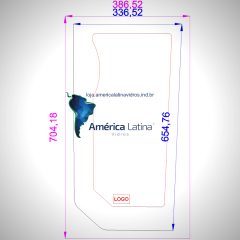 PARABRISA LATERAL DIREITO INFERIOR TRATOR NEW HOLLAND TL / TS / TM - 73402168 / 87314707