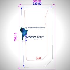 PARABRISA LATERAL ESQUERDO INFERIOR TRATOR NEW HOLLAND TL / TS / TM - 73402167 / 73401365 / 87314708