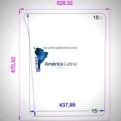 PARABRISA LATERAL ESQUERDO INFERIOR TRATOR JOHN DEERE 6415 / 6615 / 6300 / 7500 / 6110 / 7505 / 6600