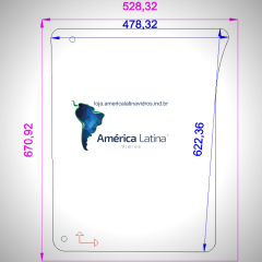 PARABRISA LATERAL DIREITO INFERIOR TRATOR JOHN DEERE 6415 / 6615 / 6300 / 7500 / 6110 / 7505 / 6600
