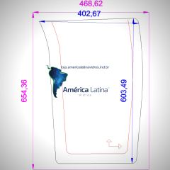 PARABRISA LATERAL DIREITO INFERIOR TRATOR MASSEY FERGUSON 650 / 660 / 680 / 5300 / 5310 / 5320 / 635